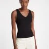 Tammy Rayon V Neck Vest - Black -The Modern Femme Sales SU23 K131 TAMMY BLACK LS 2612