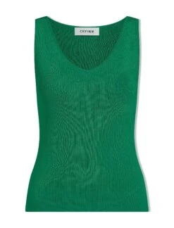 Tammy Rayon V Neck Vest - Emerald Green -The Modern Femme Sales SU23 K131 TAMMY EMERALDGREEN CO 27029