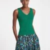 Tammy Rayon V Neck Vest - Emerald Green -The Modern Femme Sales SU23 K131 TAMMY EMERALDGREEN LS 3262