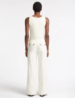 Tammy Rayon Round Neck Vest - Cream -The Modern Femme Sales SU23 K132 TAMMY CREAM LS 2700