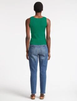 Tammy Rayon Round Neck Vest - Emerald Green -The Modern Femme Sales SU23 K132 TAMMY EMERALDGREEN LS 2439