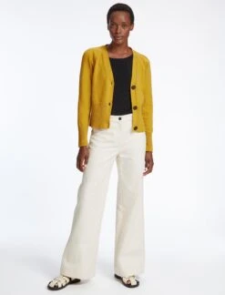 Caro Cotton Cardigan - Mustard -The Modern Femme Sales SU23 K135 CARO MUSTARD LS 43050
