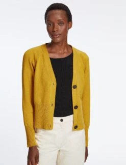 Caro Cotton Cardigan - Mustard -The Modern Femme Sales SU23 K135 CARO MUSTARD LS 43066