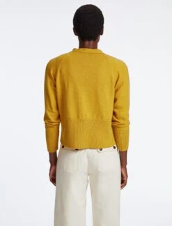 Caro Cotton Cardigan - Mustard -The Modern Femme Sales SU23 K135 CARO MUSTARD LS 43091