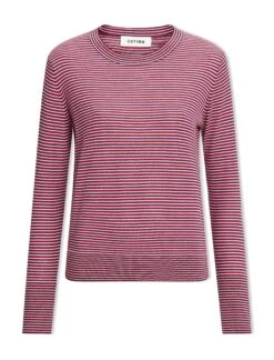 Jodi Cotton Jumper - Navy Crimson Cream Stripe -The Modern Femme Sales SU23 K139 JODI NAVYCRIMSONCREAMSTRIPE CO