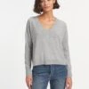 Joely Cashmere Curved Hem Boxy Jumper - Light Grey -The Modern Femme Sales SU23 K67 JOELY LIGHT GREY LS 1547