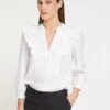 Dixie Organic Cotton V Neck Shirt - White