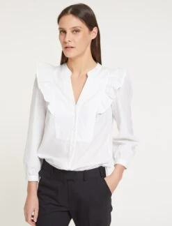 The Modern Femme Sales 23 Dixie Organic Cotton V Neck Shirt - White