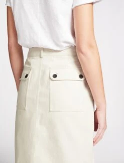 Sidney Cotton Twill Pencil Skirt - Ecru -The Modern Femme Sales SU23 SK150 SIDNEY ECRU LS 044