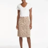 Sidney Cotton Twill Pencil Skirt - Leopard Print -The Modern Femme Sales SU23 SK150 SIDNEY LEOPARDPRINT LS 648
