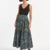 Thandie Organic Cotton Maxi Skirt - Multi Coloured Large Floral Print -The Modern Femme Sales SU23 SK161 THANDIE MULTICOLOUR LARGE FLORAL PRINT LS 575