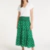 Kira Cotton Maxi Skirt - Green Ikat Print 1 Kira Cotton Maxi Skirt - Green Ikat Print -The Modern Femme Sales SU23 SK169 KIRA GREENIKATPRINT LS 59146