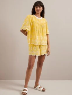 Bonnie Organic Cotton Blouse - Yellow White -The Modern Femme Sales SU24 B157 Alana YELLOWWHITE LS 713