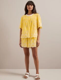 Bonnie Organic Cotton Blouse - Yellow White -The Modern Femme Sales SU24 B157 Alana YELLOWWHITE LS 746