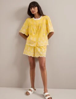 Bonnie Organic Cotton Blouse - Yellow White -The Modern Femme Sales SU24 B157 Alana YELLOWWHITE LS 761