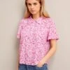 Pippi Cotton Blend Blouse - Hot Pink Blossom Print -The Modern Femme Sales SU24 B159 PIPPI HOTPINKBLOSSOMPRINT LS 26947