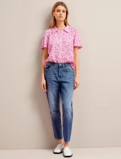 Pippi Cotton Blend Blouse - Hot Pink Blossom Print -The Modern Femme Sales SU24 B159 PIPPI HOTPINKBLOSSOMPRINT LS 26992