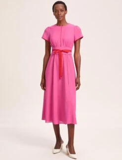 Rosie Techni Voile Maxi Dress - Hot Pink Crimson -The Modern Femme Sales SU24 D526 ROSIE HOTPINKCRIMSON LS 39815