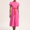 Rosie Techni Voile Maxi Dress - Hot Pink Crimson -The Modern Femme Sales SU24 D526 ROSIE HOTPINKCRIMSON LS 39818