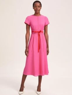 Rosie Techni Voile Maxi Dress - Hot Pink Crimson -The Modern Femme Sales SU24 D526 ROSIE HOTPINKCRIMSON LS 39860