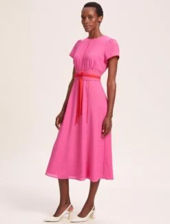 Rosie Techni Voile Maxi Dress - Hot Pink Crimson -The Modern Femme Sales SU24 D526 ROSIE HOTPINKCRIMSON LS 39874