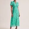 Liliana Cotton Blend Maxi Dress - Green White Palm Floral -The Modern Femme Sales SU24 D620 LILIANA GREENWHITEPALMFLORALPRINT LS 1683copy