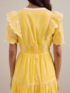 Alana Organic Cotton Maxi Dress - Yellow White -The Modern Femme Sales SU24 D630 ALANA YELLOW WHITE LS 1693