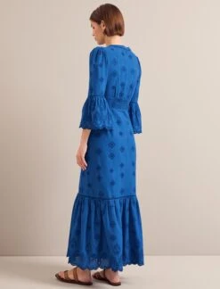Daphne Organic Cotton Maxi Dress - Blue -The Modern Femme Sales SU24 D632 DAPHNE BLUE LS 0592