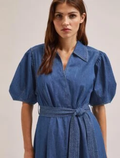 Wren Denim Maxi Dress - Light Blue -The Modern Femme Sales SU24 D634 WREN LIGHTBLUE LS 937