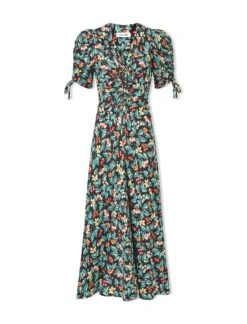 Ophelia Bias Cut Maxi Dress - Black Multi Tropical Floral Print -The Modern Femme Sales SU24 D635 OPHELIA BLACKMULTITROPICALFLORAL CO