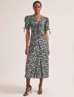Ophelia Bias Cut Maxi Dress - Black Multi Tropical Floral Print -The Modern Femme Sales SU24 D635 OPHELIA BLACKMULTITROPICALFLORAL LS 1621copy