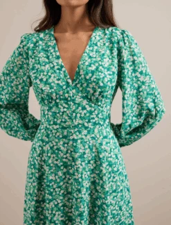 Cora Cotton Blend Maxi Dress - Mid Green Blossom Print 15 Cora Cotton Blend Maxi Dress - Mid Green Blossom Print -The Modern Femme Sales SU24 D636 CORA MIDGREENBLOSSOMPRINT LS 1840