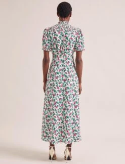 Irina Bias Cut Maxi Dress - White Multi Tropical Floral Print -The Modern Femme Sales SU24 D641 IRINA WHITEMULTITOPICALFLORAL LS 1585copy