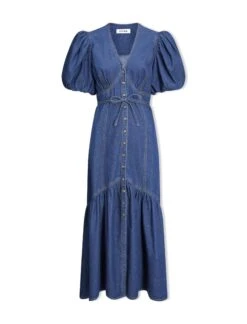 Este Denim Maxi Dress - Light Blue -The Modern Femme Sales SU24 D643 ESTE LIGHTBLUE CO
