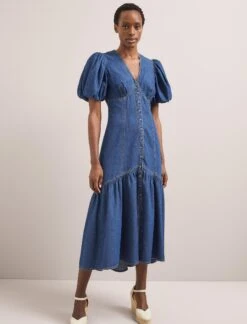 Este Denim Maxi Dress - Light Blue -The Modern Femme Sales SU24 D643 ESTE LIGHTBLUE LS 821