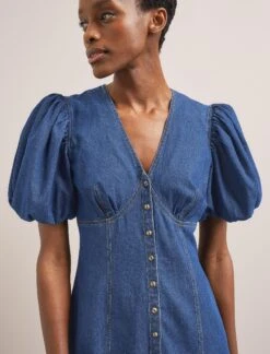 Este Denim Maxi Dress - Light Blue -The Modern Femme Sales SU24 D643 ESTE LIGHTBLUE LS 850