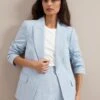 Jamie Linen Blend Blazer - Pale Blue -The Modern Femme Sales SU24 JK66 JAMIE PALEBLUE LS 487