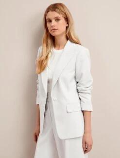 Jamie Linen Blend Blazer - Pearl -The Modern Femme Sales SU24 JK66 JAMIE PEARL LS 26077
