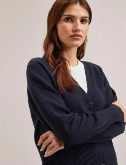 Caro Cotton Cardigan - Navy -The Modern Femme Sales SU24 K135 CARO NAVY LS 2119
