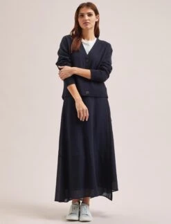 Caro Cotton Cardigan - Navy -The Modern Femme Sales SU24 K135 CARO NAVY LS 2140