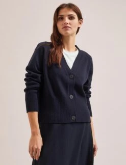 Caro Cotton Cardigan - Navy -The Modern Femme Sales SU24 K135 CARO NAVY LS 2159