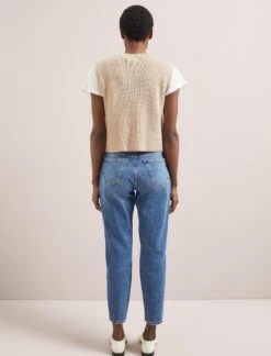 Julie Cotton Round Neck Sleeveless Jumper - Oatmeal -The Modern Femme Sales SU24 K138 JULIE OATMEAL LS 2140