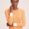 Jodi Cotton Jumper - Orange Yellow Cream Stripe -The Modern Femme Sales SU24 K139 JODIORANGEYELLOWCREAMSTRIPE LS 40553