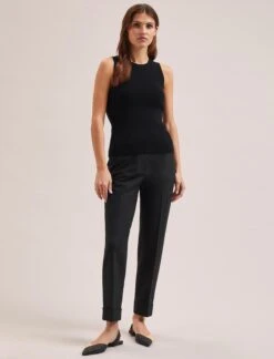 Tammy Cotton Blend Vest - Black -The Modern Femme Sales SU24 K150 TAMMY BLACK LS 2188