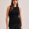 Tammy Cotton Blend Vest - Black -The Modern Femme Sales SU24 K150 TAMMY BLACK LS 2205