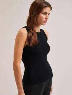 Tammy Cotton Blend Vest - Black -The Modern Femme Sales SU24 K150 TAMMY BLACK LS 2224