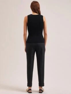 Tammy Cotton Blend Vest - Black -The Modern Femme Sales SU24 K150 TAMMY BLACK LS 2239