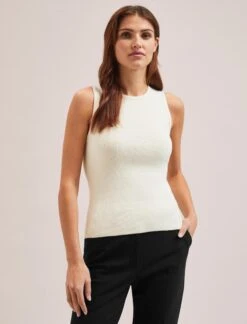 Tammy Cotton Blend Vest - Cream -The Modern Femme Sales SU24 K150 TAMMY CREAM LS 1922