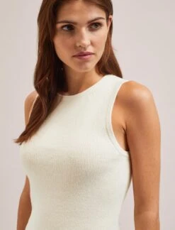 Tammy Cotton Blend Vest - Cream -The Modern Femme Sales SU24 K150 TAMMY CREAM LS 1942