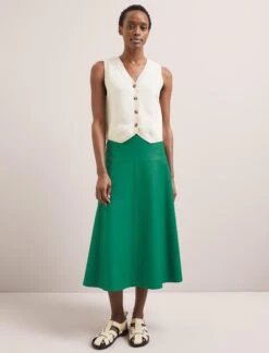 Wesley Cotton Blend V Neck Waistcoat - Cream -The Modern Femme Sales SU24 K176 WESLEY CREAM LS 2521